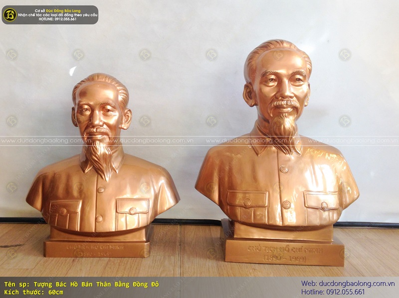 tượng bác hồ bán thân bằng đồng 60cm