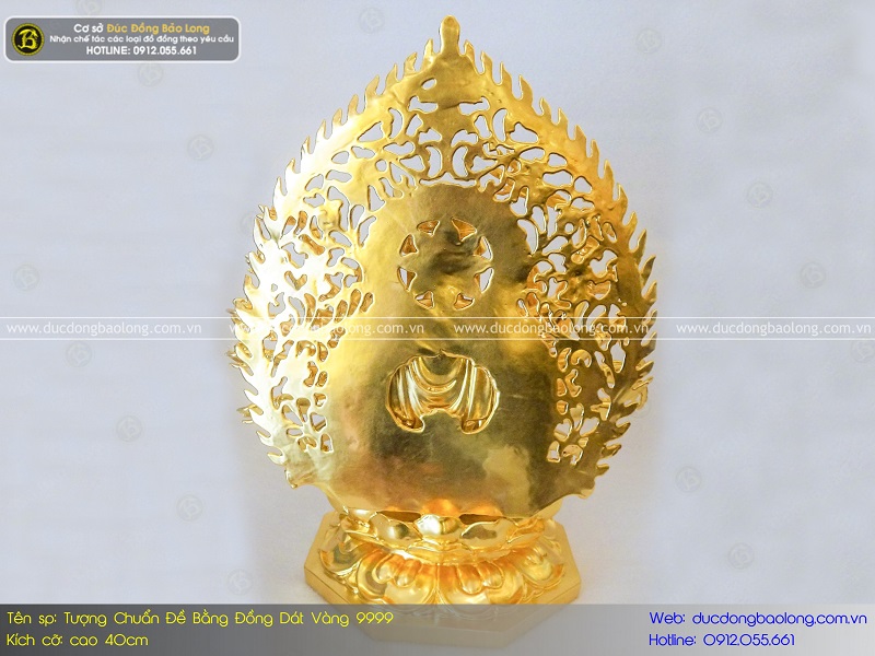 tượng chuẩn đề bằng đồng 40cm dát vàng