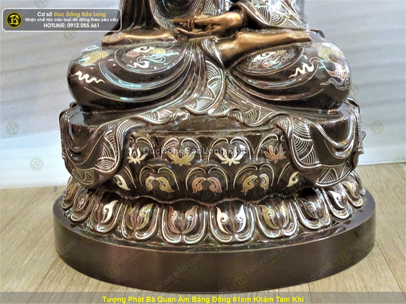 tượng phật bà quan âm bằng đồng 61cm