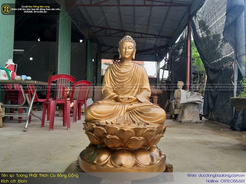 tượng phật thích ca bằng đồng đỏ 81cm