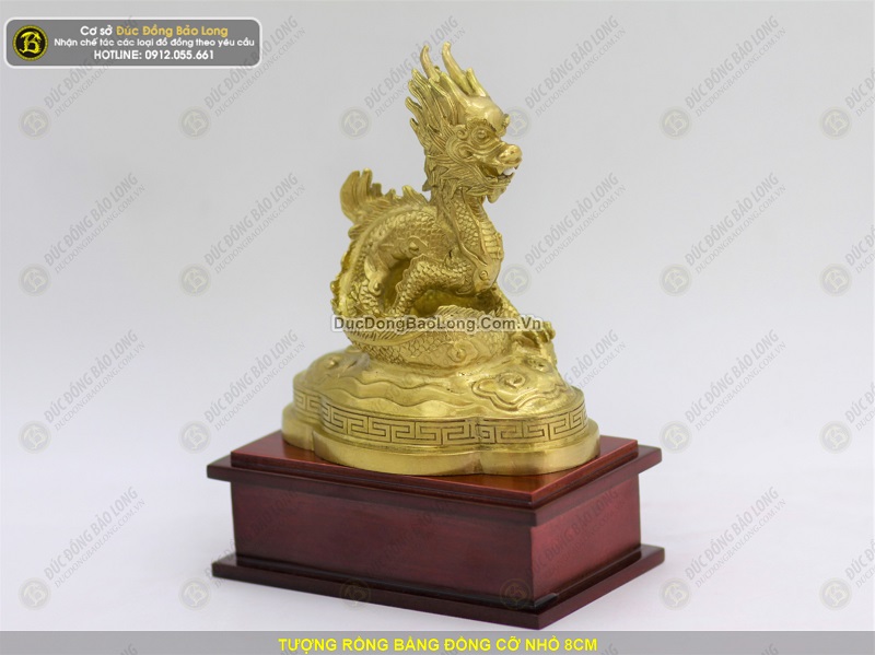 tượng rồng bằng đồng cỡ nhỏ 8cm