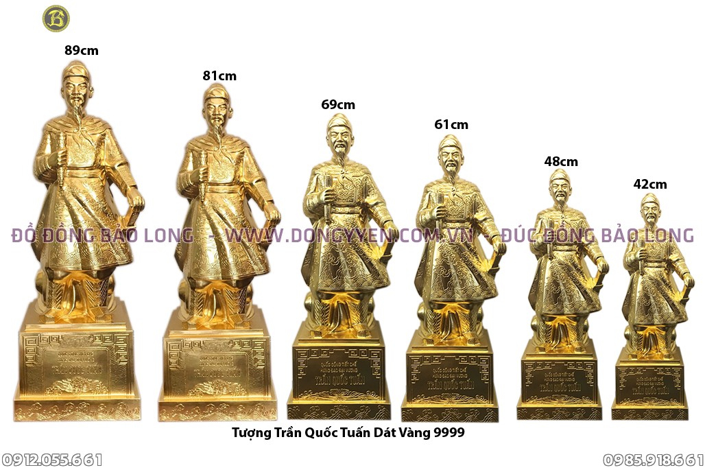 Tượng Trần Hưng Đạo dát vàng 9999