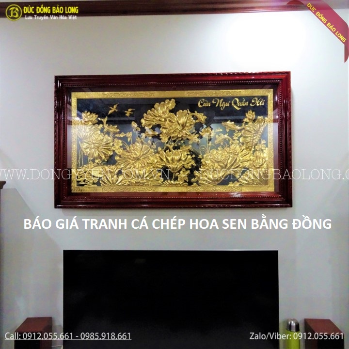 Báo Giá Tranh Cá Chép Hoa Sen Bằng Đồng