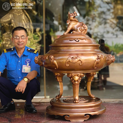 Đỉnh Đồng Dơi Phúc Màu Trầm Cổ Cao 1m07