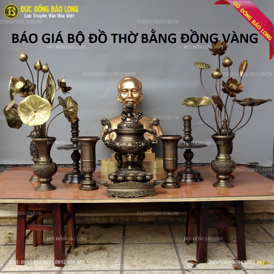 Báo Giá Bộ Đồ Thờ Bằng Đồng Vàng - Đồng Thau