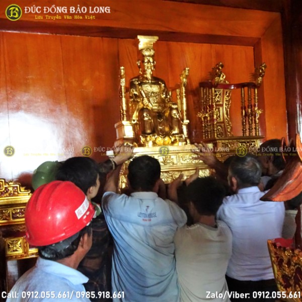 Đúc Tượng Phật Lý Thái Tổ 1m07 ngồi ngai Dát Vàng cho nhà thờ họ