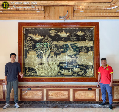 Treo tranh Đồng Quê khổ lớn 3m x 2m2 cho khách Thanh Hóa