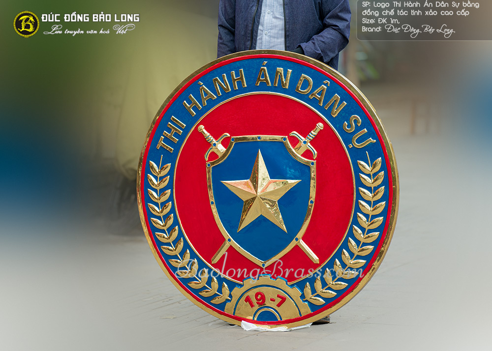 Logo Thi Hành Án Dân Sự Bằng Đồng ĐK 1m