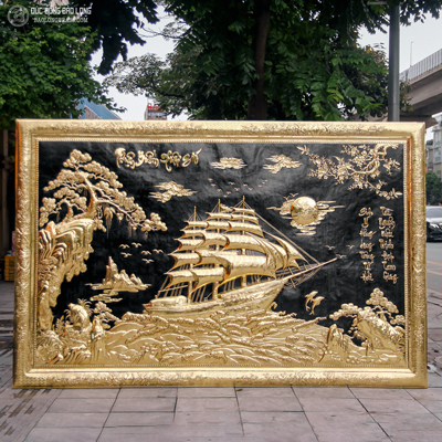 Lắp tranh Thuận Buồm Xuôi Gió khung liền đồng 3m21 x 2m15