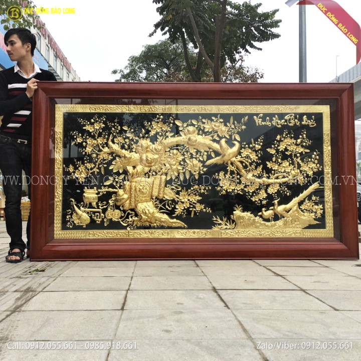 Tranh Vinh Hoa Phú Qúy Bằng Đồng Mạ Vàng 24k 2m31 x 1m27