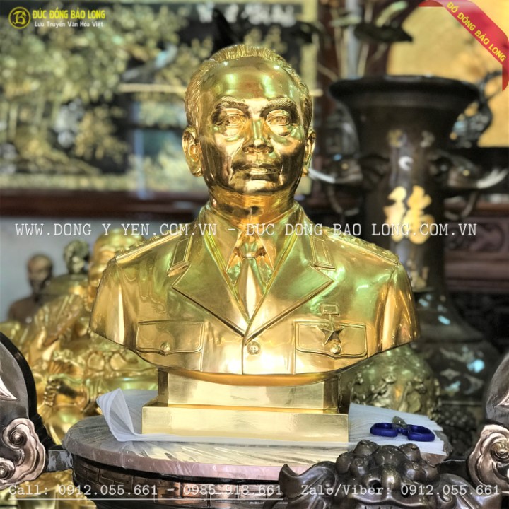 Tượng Đại Tướng Võ Nguyên Giáp Dát Vàng 50cm