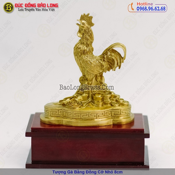 Tượng Gà Bằng Đồng Cỡ Nhỏ 8cm