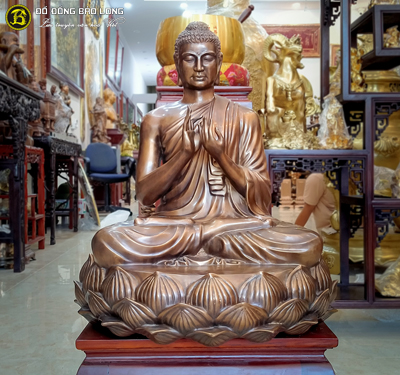 Tượng Phật Thích Ca Chuyển Pháp Luân màu giả cổ cao 70cm