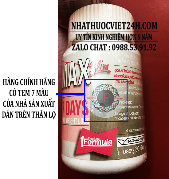 max slim 7 days, thuốc giảm cân max slim 7 days
