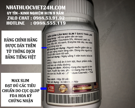 thuốc giảm cân max slim 7 days,max slim 7 days, max slim