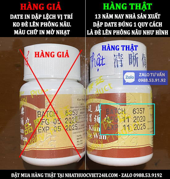 kian pee wan thật giả, cách nhận biết thuốc tăng cân kian pee wan thật giả