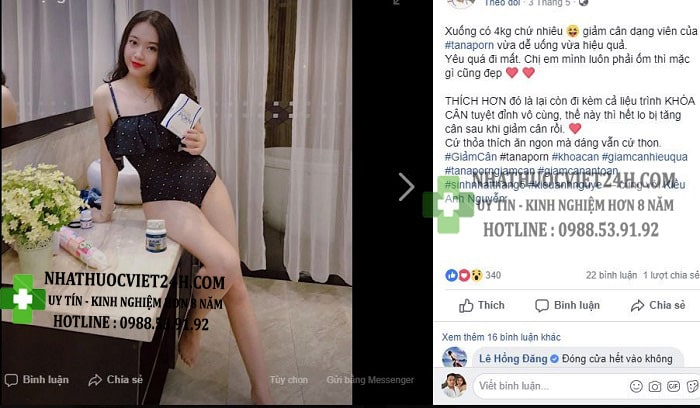 review thuốc giảm cân tanaporn