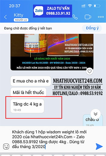 phản hồi tăng cân wisdom weight