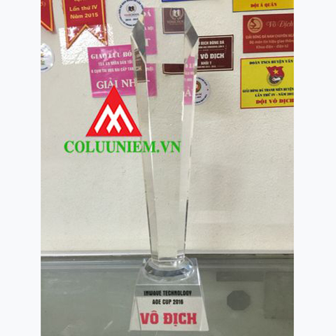 Cúp pha lê vát lục giác
