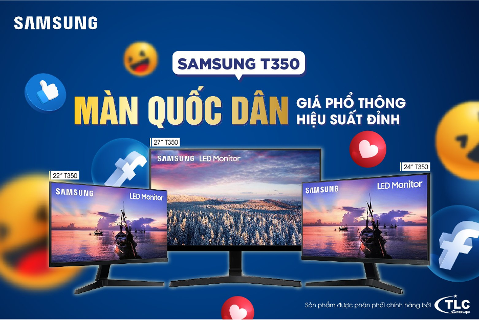 Lựa chọn quốc dân, màn hình Samsung T350 – giá nhẹ nhàng, đẹp miễn bàn