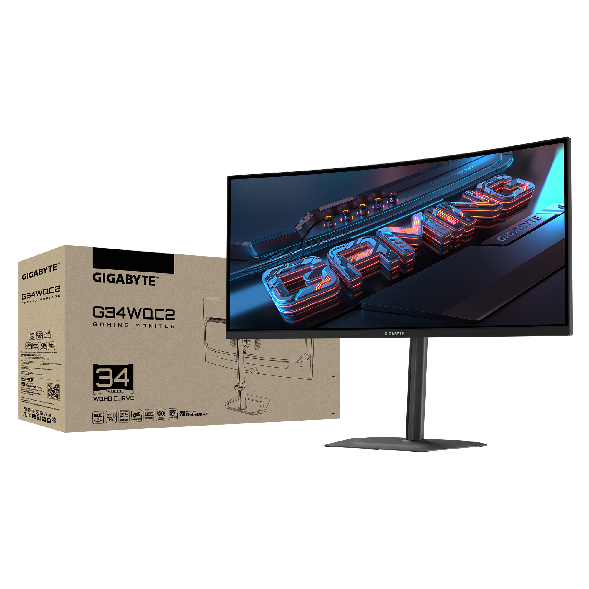Màn hình cong gaming Gigabyte G34WQC2 (34 inch - WQHD - VA - 200Hz - 1ms)