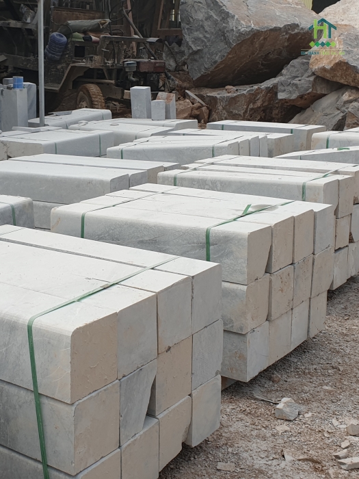 Đá vỉa đường vân mài bo góc