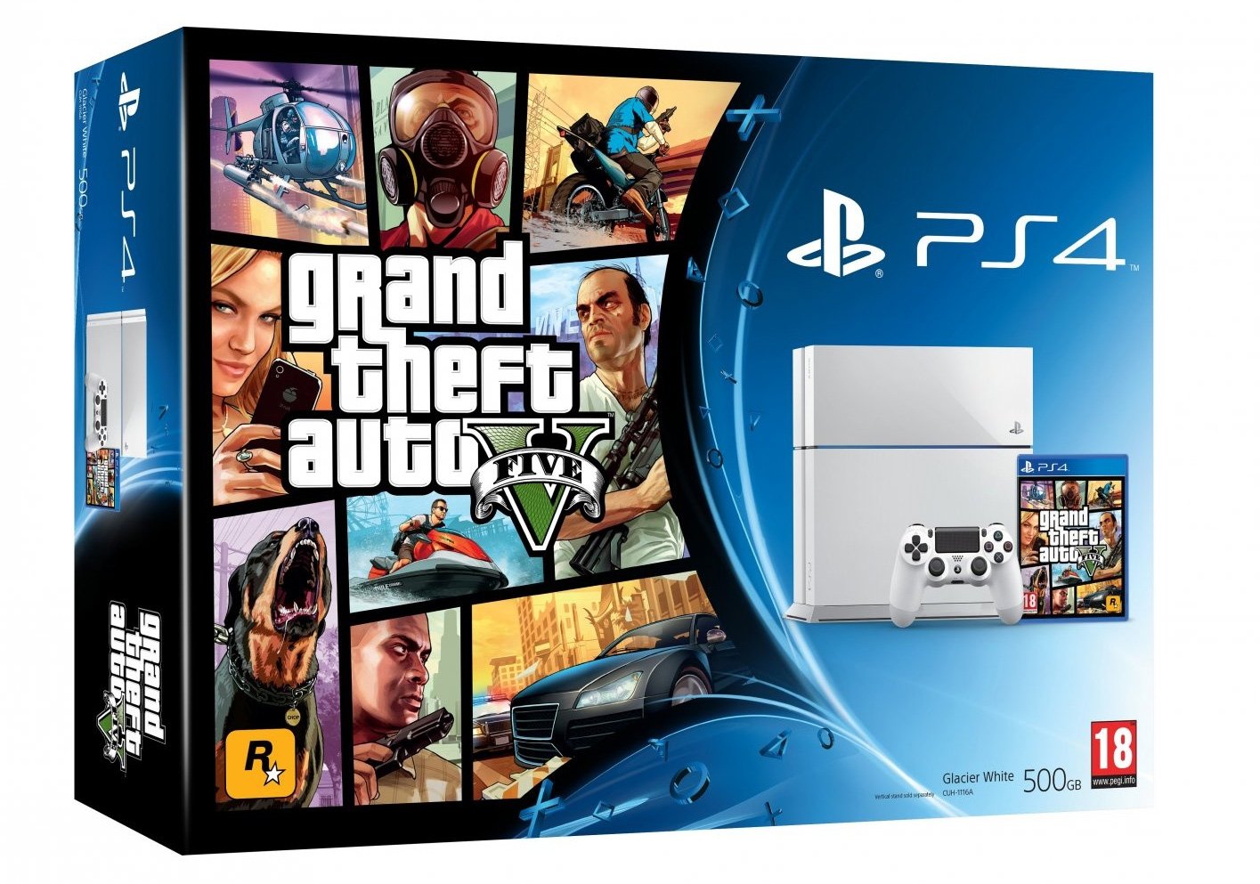 SONY PS4 Glacier White GTA V Bundle 500G (Trắng)