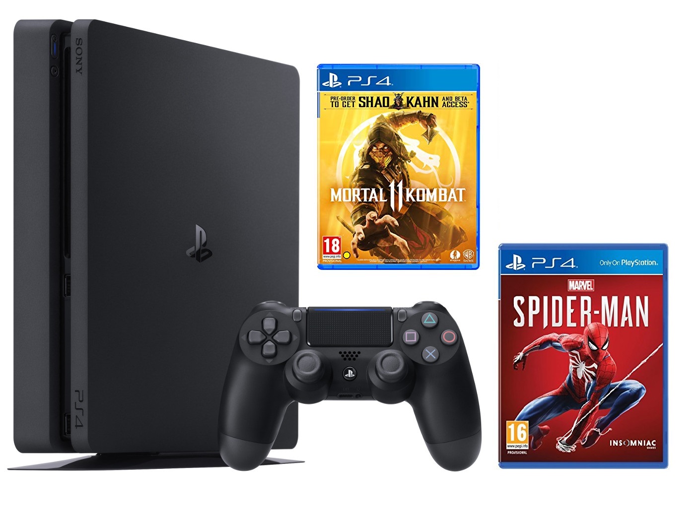 Máy PS4 Slim 1TB + 2 game MK11 và Spider Man