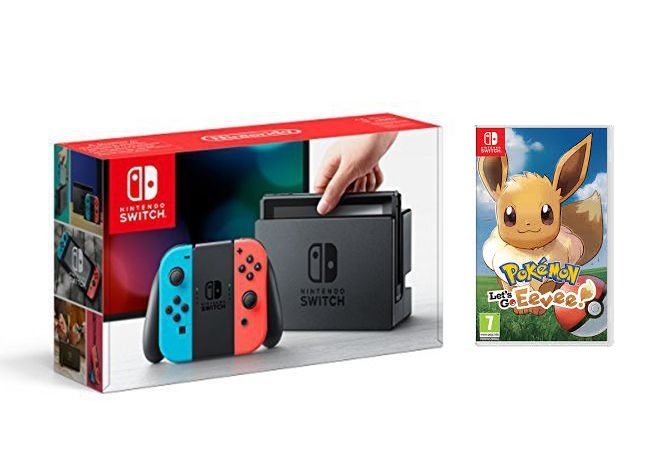 Máy Chơi Game Nintendo Switch Neon - Game Pokemon: Let's Go Eevee