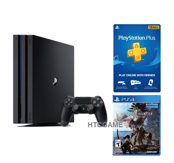 PS4 PRO 1TB + đĩa MHW + Plus 12T