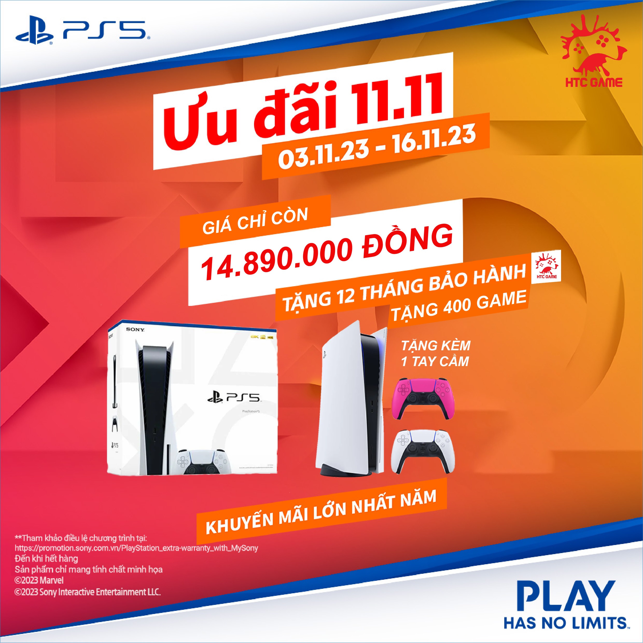 MÁY PS5 Ổ ĐĨA 2 TAY CẦM + GÓI 400 GAME