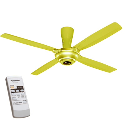 quạt trần panasonic f56mpg-go loại 4 cánh màu vàng ánh kim, ty ngắn, điều  khiển xa, 71w