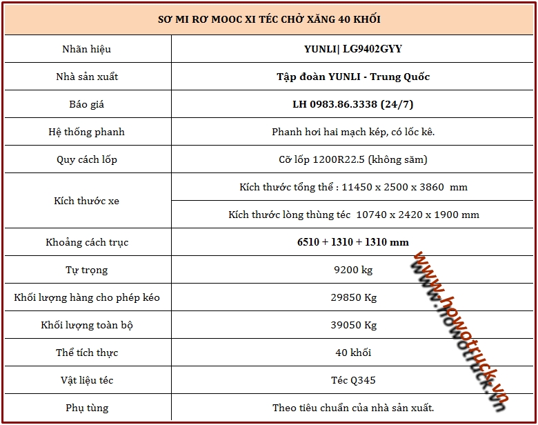 MOOC TÉC CHỞ XĂNG DẦU 40 KHỐI