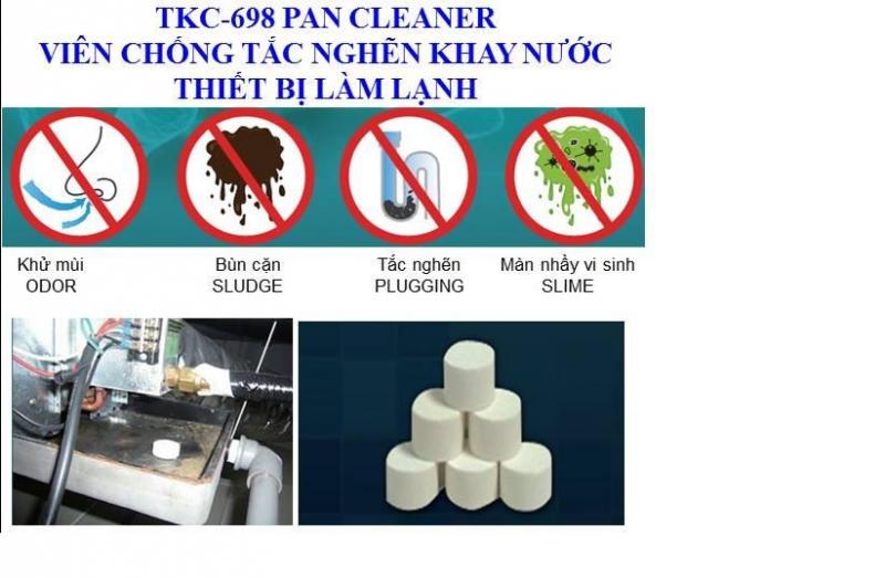 TKC - 698 PAN CLEANER viên diệt khuẩn và chống tắc nghẽn khay nước thiết bị làm lạnh TKC - 698 PAN CLEANER viên diệt khuẩn và chống tắc nghẽn khay nước thiết bị làm lạnh