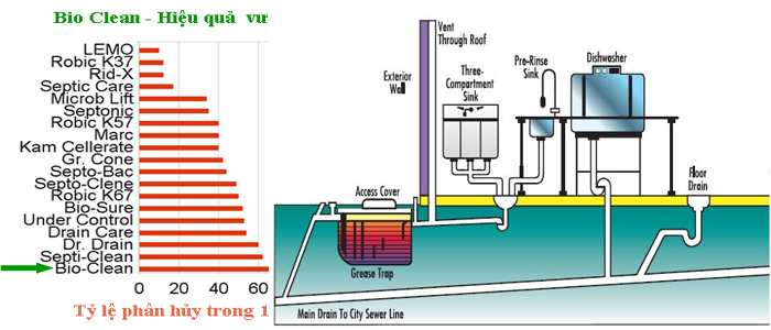 BIO – CLEAN: Chế phẩm sinh học xử lý nước, mỡ, dầu và chất hữu cơ tích tụ trong đường thải bếp ăn BIO – CLEAN: Chế phẩm sinh học xử lý nước, mỡ, dầu và chất hữu cơ tích tụ trong đường thải bếp ăn