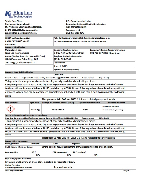 Hoá chất chống cáu cặn Kinglee - Pretreat Plus®-0100 (Cooling tower, Lò Hơi, Màng lọc RO) nhập khẩu Hoá chất chống cáu cặn Kinglee - Pretreat Plus®-0100 (Cooling tower, Lò Hơi, Màng lọc RO) nhập khẩu