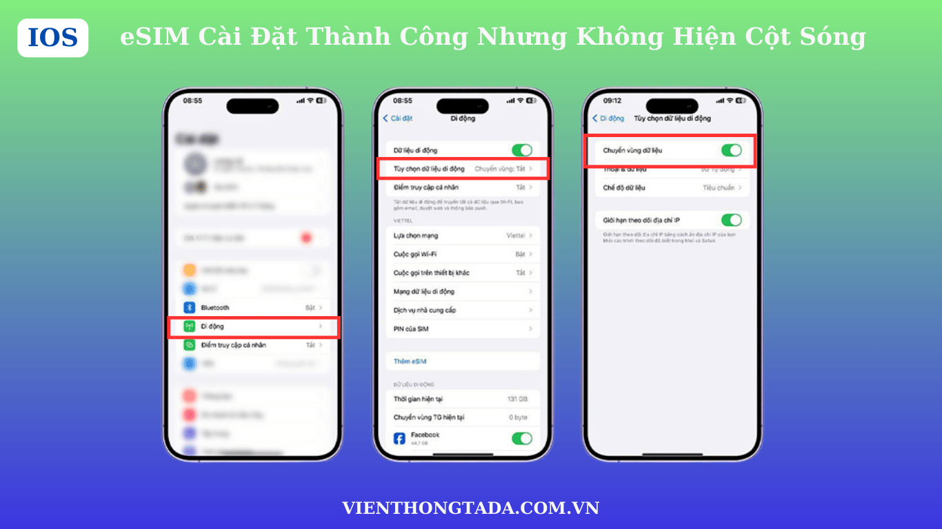 eSIM Cài Đặt Thành Công Nhưng Không Hiện Cột Sóng