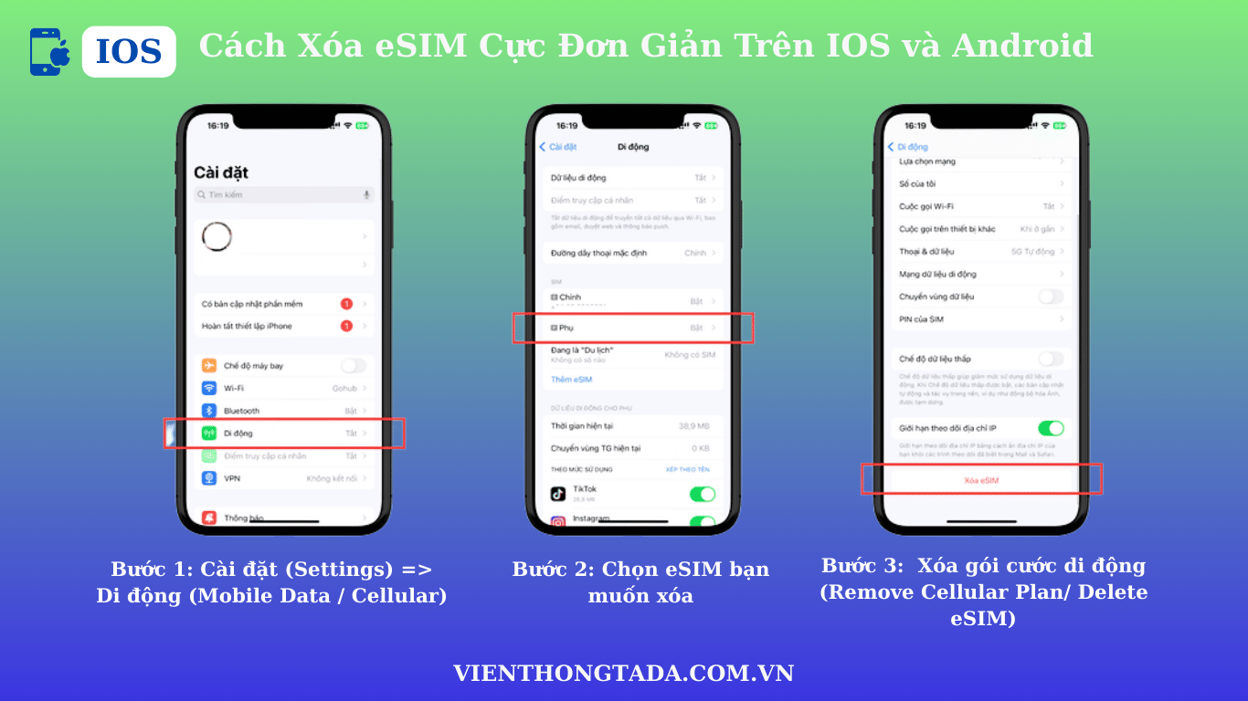 Cách Xóa eSIM Cực Đơn Giản Trên IOS và Android
