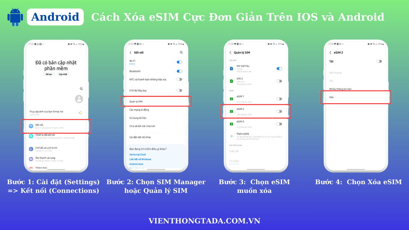 Cách Xóa eSIM Cực Đơn Giản Trên IOS và Android