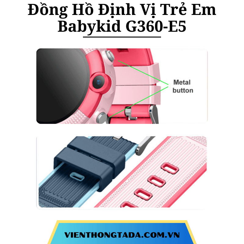 Đồng Hồ Định Vị Trẻ Em Babykid G360-E5 Gọi Video Call, Định Vị GPS Chính Xác, Chống Nước (Có Rung)