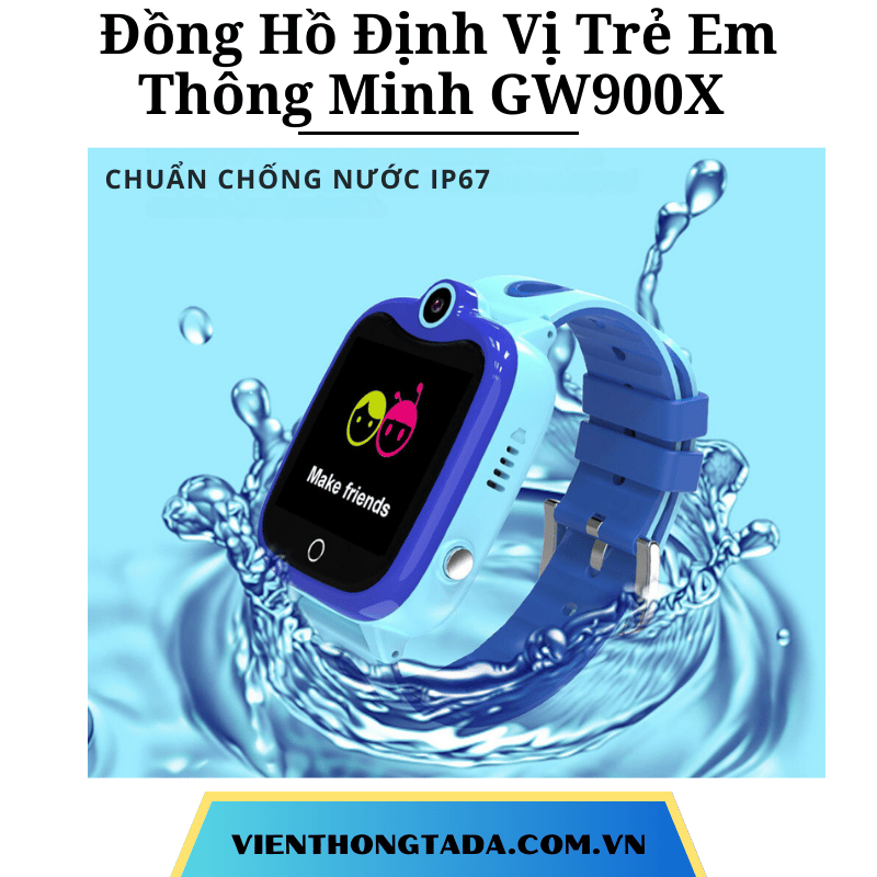 Đồng Hồ Định Vị Trẻ Em Thông Minh GW900X Gọi Video Call, Chuẩn Chống Nước, Pin Khỏe 680mAh