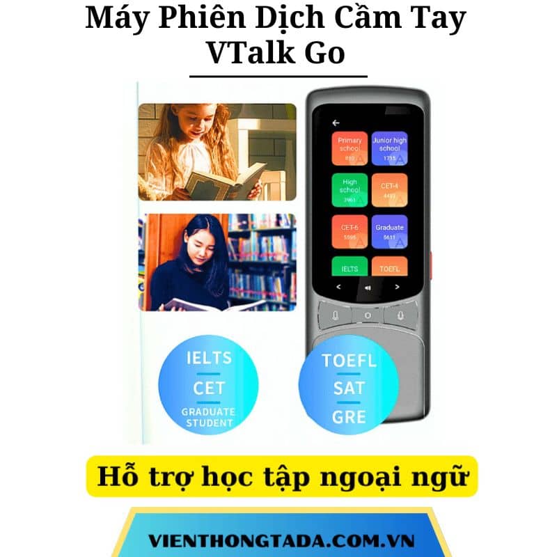 VTalk Go | Máy Phiên Dịch 2 Chiều Cầm Tay | Dịch 134+ Ngôn Ngữ, Dịch Offline, Pin Khỏe 3000mAh