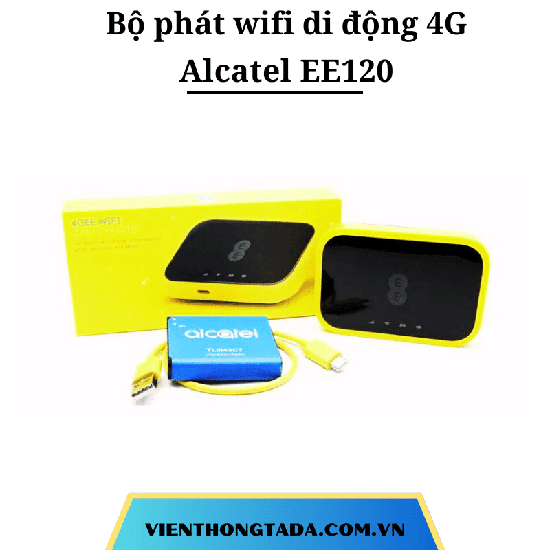 Alcatel EE120 | Bộ phát Wifi di động 4G tốc độ cao 600Mbps, Pin lớn 4300mAh, Băng tần kép | Bảo hành 12 tháng 1 đổi 1