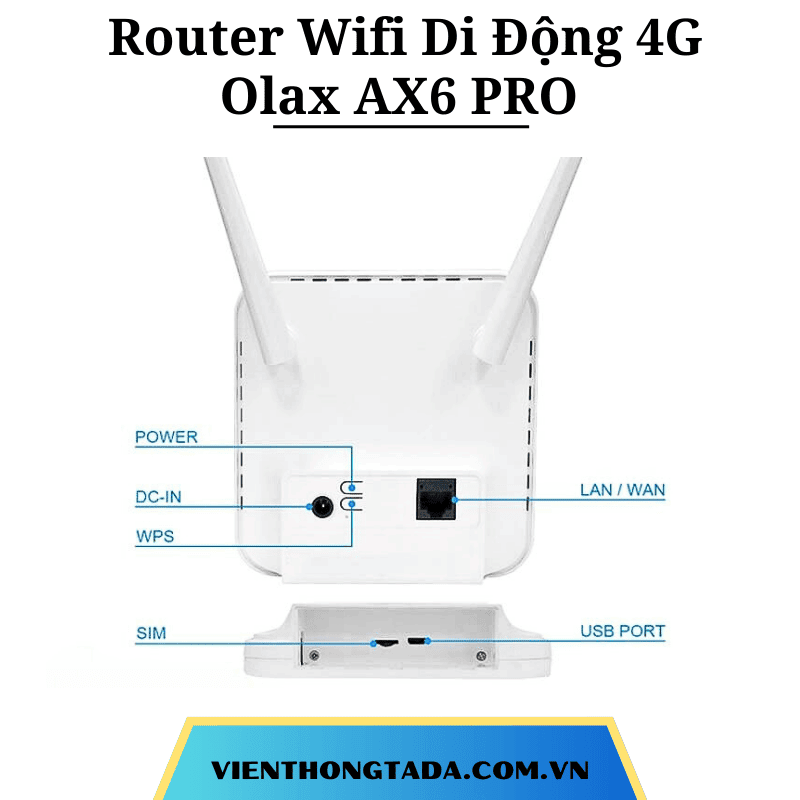 Router Olax AX6 Pro | Router Wifi Di Động 4G | Tốc độ WiFi 300 Mbps, Băng tần 2.4GHz, Pin dự phòng 4000mAh | Bảo hành 12 tháng