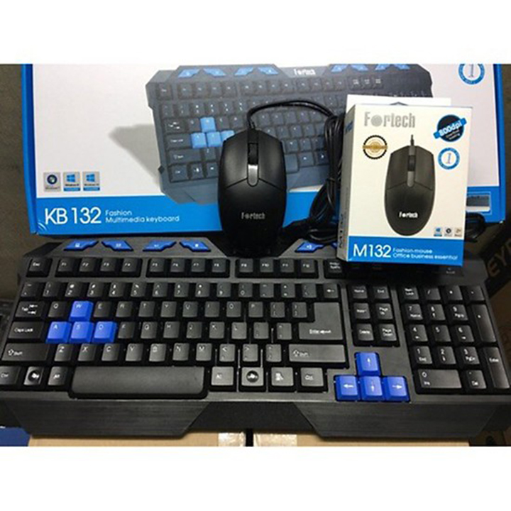 Combo bàn phím chuột Fortech KM132-Mouse M132 - Sản phẩm phân phối chính hãng