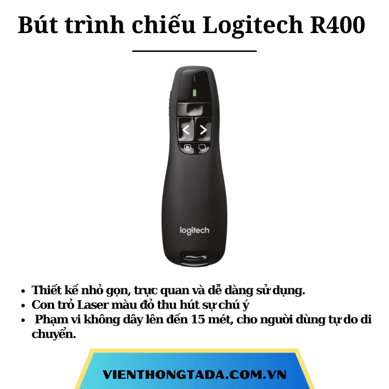Logitech R400 Set Up Bút trình chiếu Logitech R400 - Hàng chính hãng - Bảo hành 36 tháng