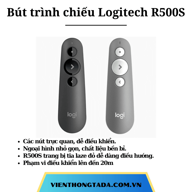 Logitech R500s Vs R800 Bút trình chiếu Logitech R500S - Hàng chính hãng - Bảo hành 1 năm