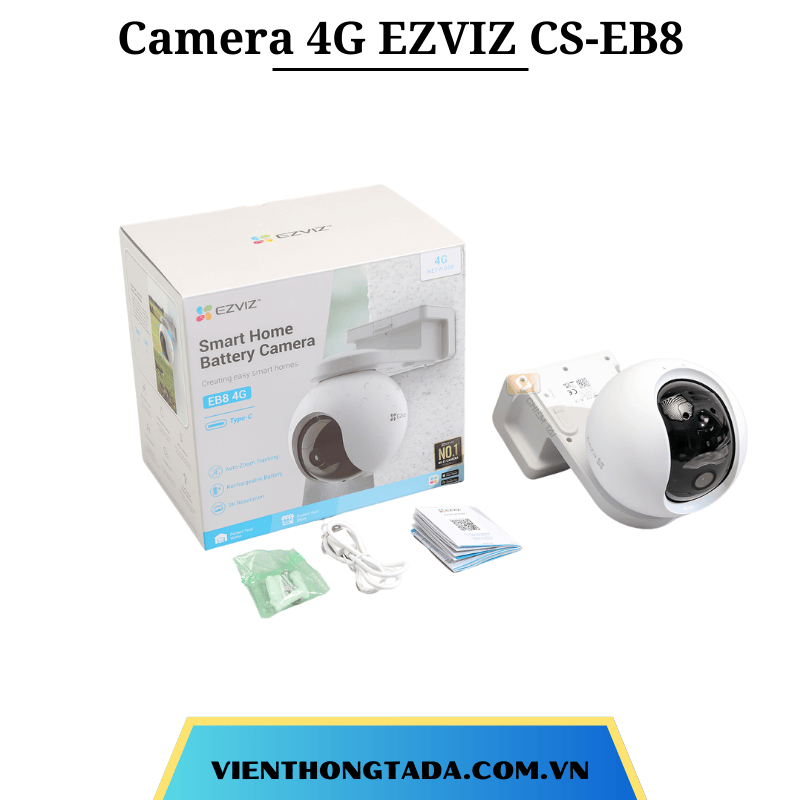 Camera EZVIZ CS-EB8 | Kết Nối 4G, Pin Khủng 10400 mAh, Quay 360 Độ, Độ Phân Giải 2K | Bảo Hành 12 Tháng 1 Đổi 1