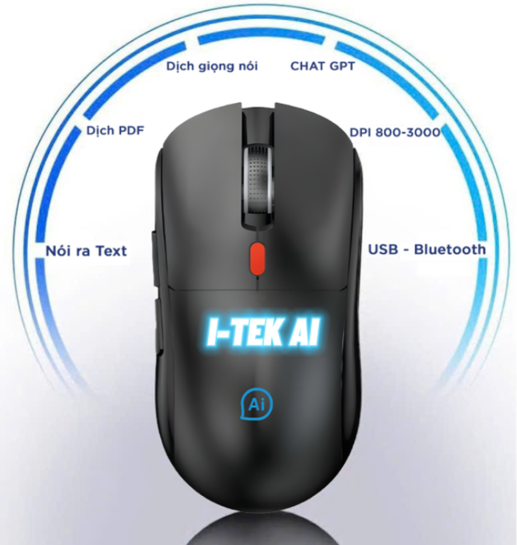 Chuột Thông Minh I-TEK AI Pro: Đánh văn bản bằng giọng nói, Phiên dịch hình ảnh, văn bản - Hàng chính hãng- Bảo hành 12 tháng