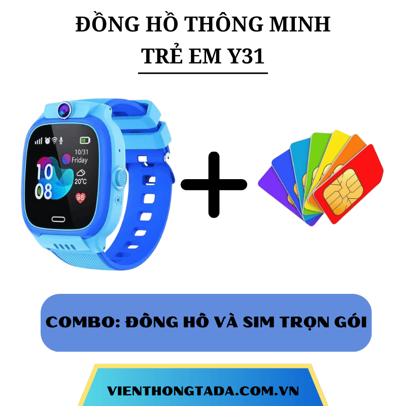 ĐỒNG HỒ ĐỊNH VỊ TRẺ EM THÔNG MINH Y31 ĐỊNH VỊ, GỌI ĐIỆN 2 CHIỀU, CHỐNG NƯỚC